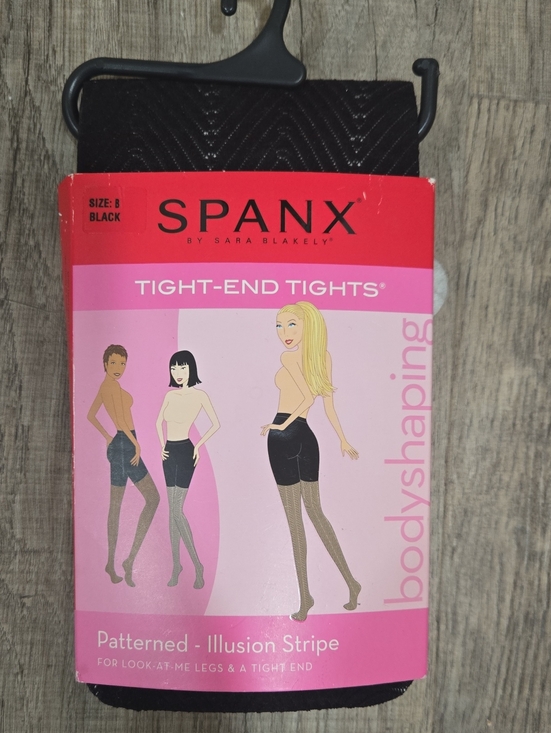 SPANX Accessories - SPANX Black Patterned Illusion-Stripe Tight-End Tights